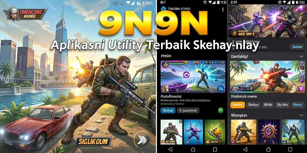Tampilan antarmuka 9N9N yang sederhana dan fungsional.