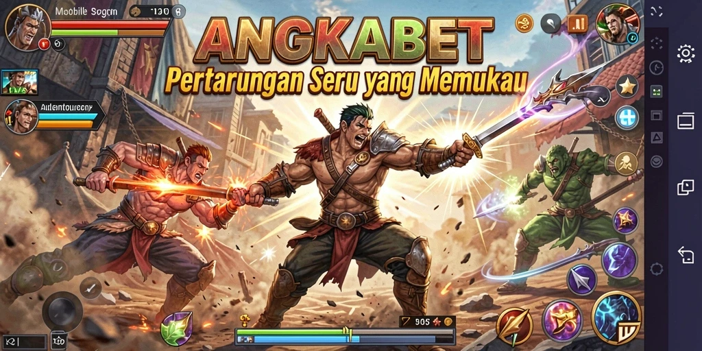 Screenshot utama menampilkan duel seru dalam ANGKABET.