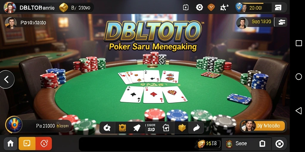 Screenshot gameplay DBLTOTO menampilkan suasana poker yang seru.