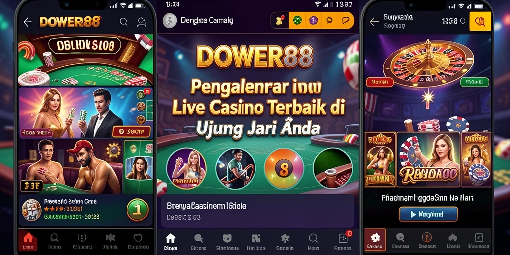 Screenshot gameplay DOWER88 yang menampilkan dealer langsung dan suasana kasino.
