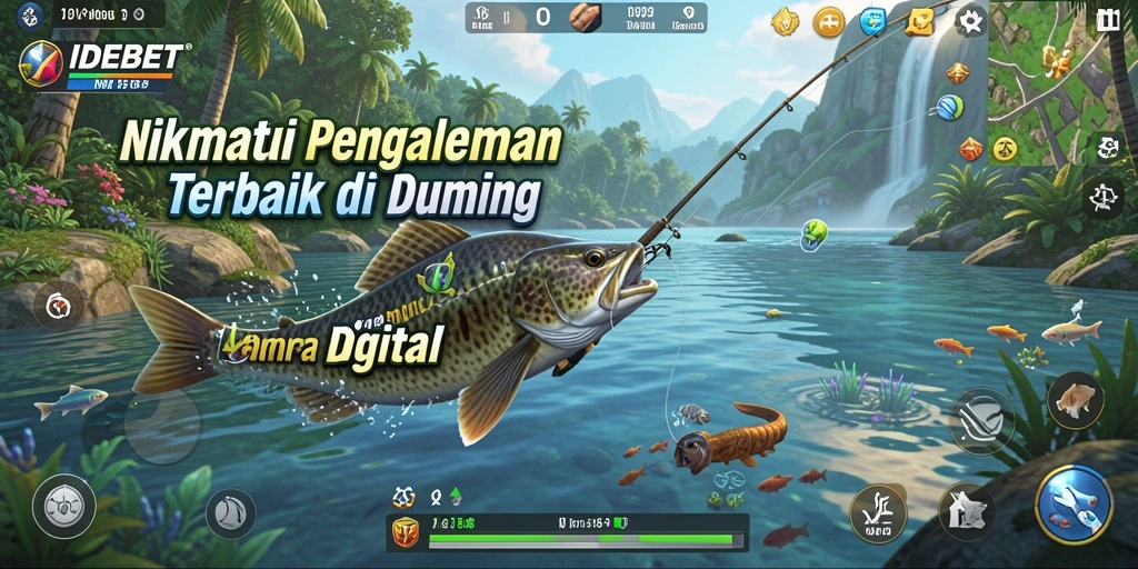 Tampilan layar permainan IDEBET yang seru saat memancing.