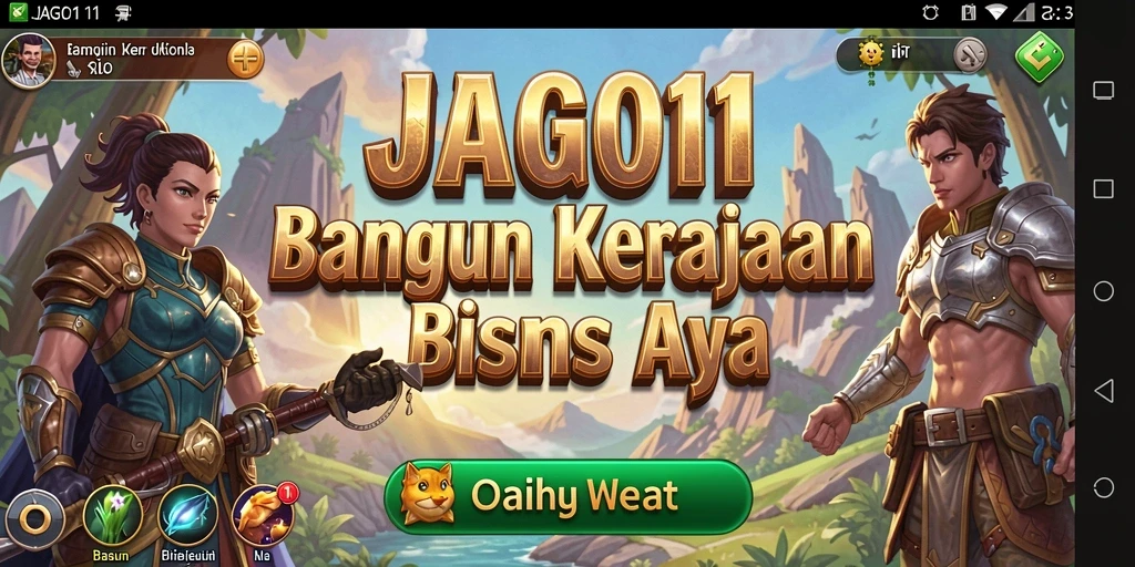 Screenshot utama JAGO11 menampilkan gameplay yang seru dan interaktif.