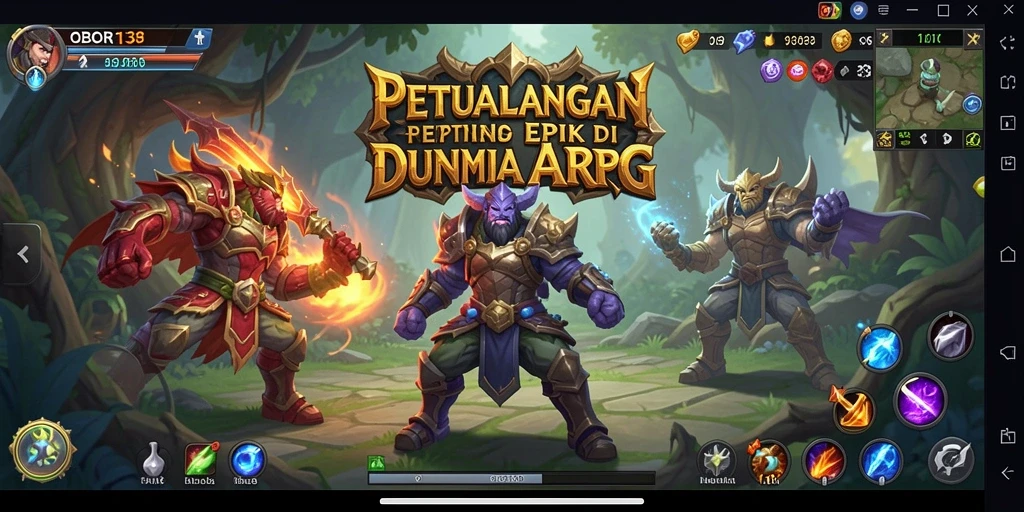 Tampilan screenshot utama OBOR138 menampilkan aksi pertempuran yang mendebarkan di dunia ARPG.
