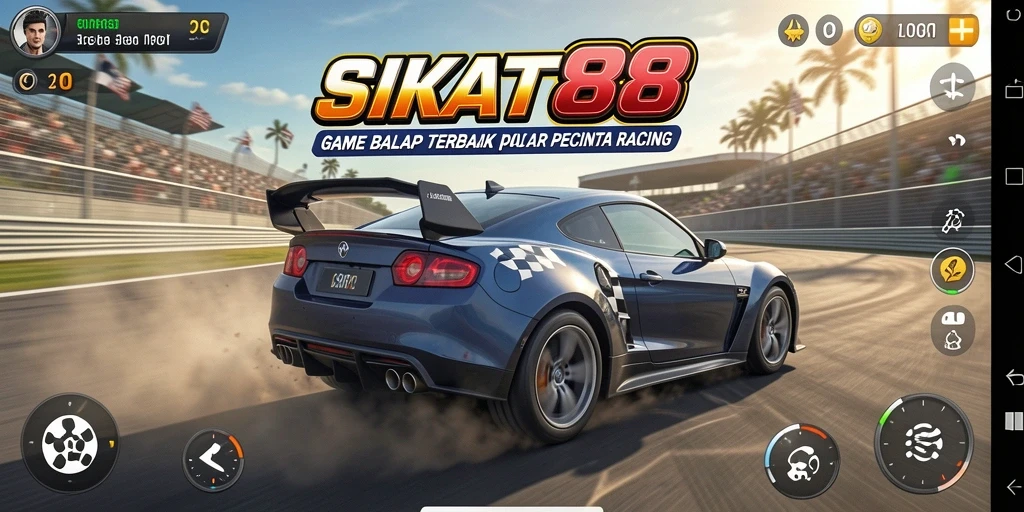 Tampilan gameplay balapan yang seru di SIKAT88.